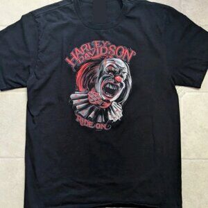 Harley Davidson Style Evil Clown Tee – Dark Biker Graphic Shirt